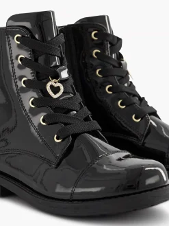 Zwarte Veterboot Lak