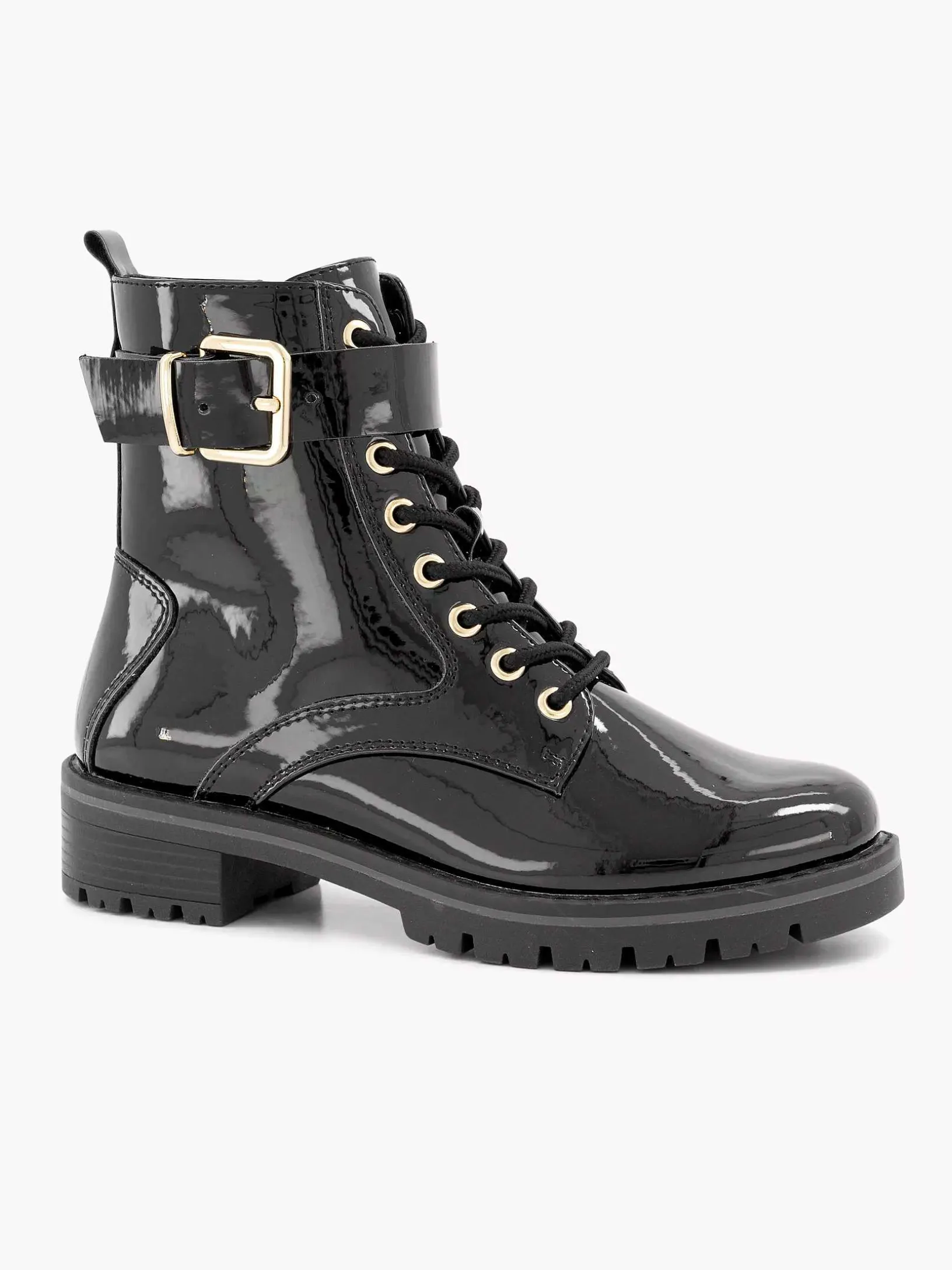 Zwarte Veterboot Lak